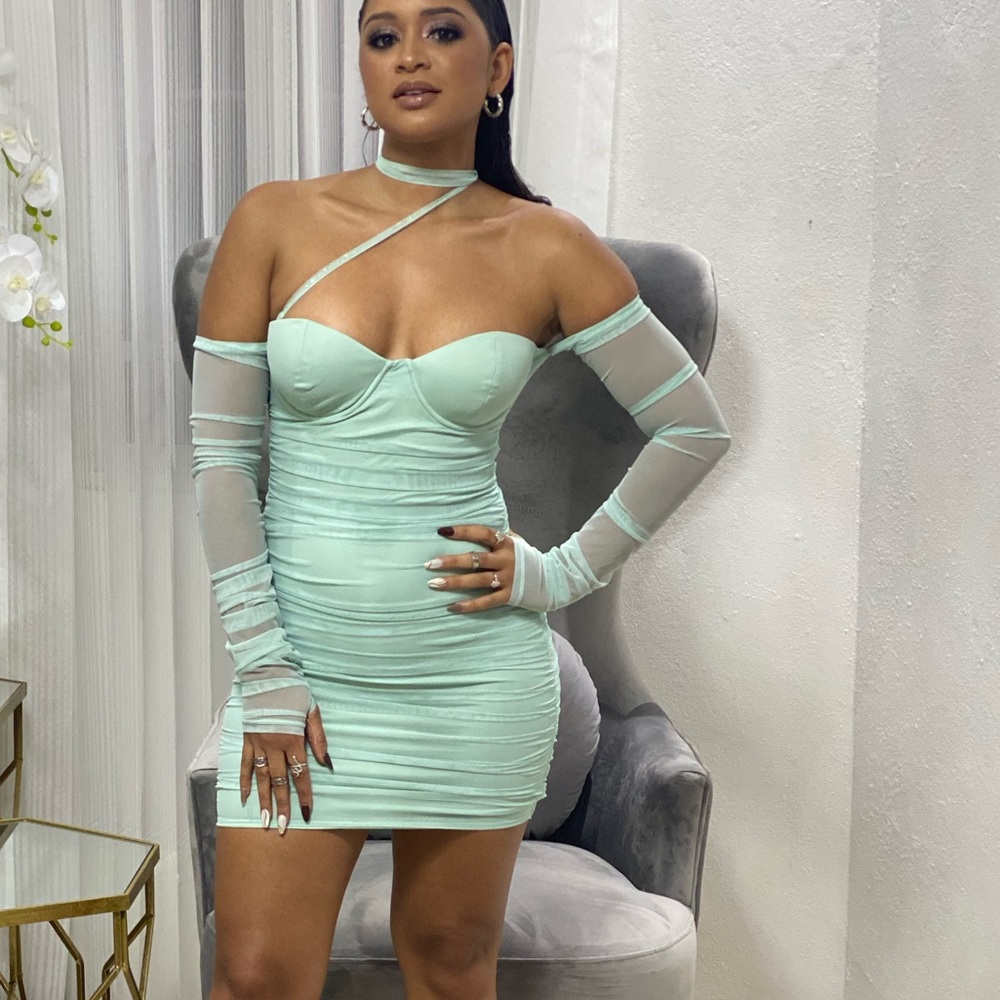 Chambery Underwired Bardot Mini in Aqua